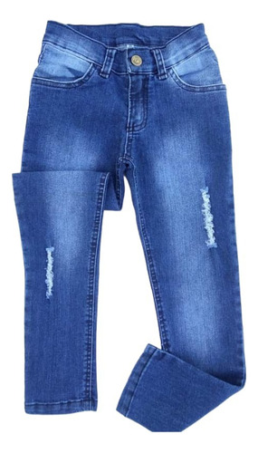 Pantalón Tiki Jeans Niña Infantil Talles 2 Al 16 Color Azul