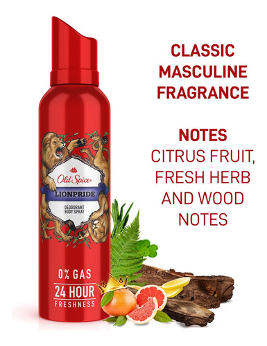 Desodorante Old Spice Lionpride Deodorant Body Spray 24 Hs