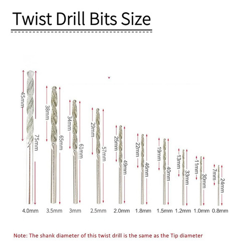Conjunto De 10 Brocas Diamantadas, Twist Drill Bits Co
