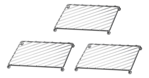 3x Soportes De Maceta De Metal Estantes Cuadrado