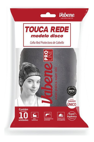 Touca Descartavel Rede 20cm 100% Nylon Preta