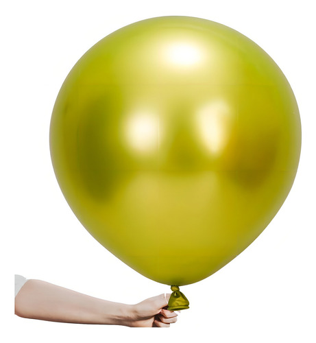 25 Globos Cromados Gigantes Chrome #18 Infla Hasta 45 Cm Color Verde Limón Cromado 18