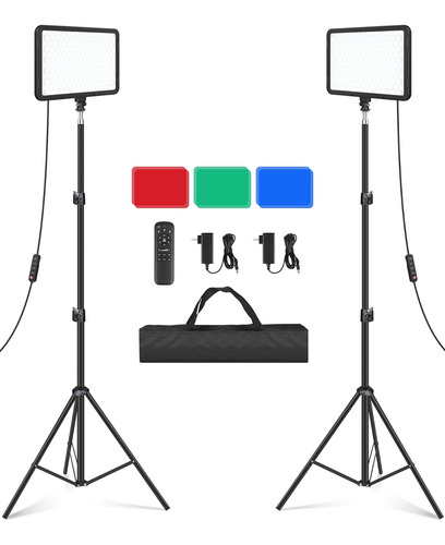 Kit De 2 Luces De Video Led Soporte De 79''/control Rem...