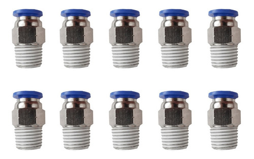 10 Pz De Conector/racor Rápido Neumático Recto 1/4 Npt X 8mm