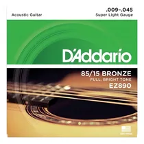 Comprar Encordado Para Guitarra Acustica Ez890 Super Light Calibres 009 - 045 De Bronce 85\u002F15 Tension Media Con Sonido Natural