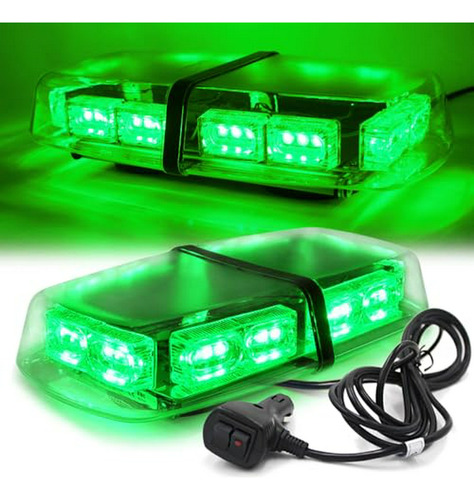 Barra De Luces Led Emergencia 12  36 Led 18w Magnética Verde