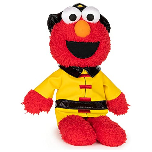 Gund Sesame Street Official Firefighter Elmo Muppet Plush, P