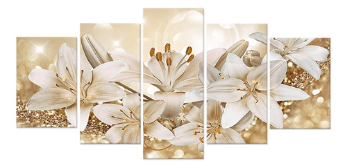 Pintura Sobre Lienzo Para Pared Q Fashion, 5 Hermosas Flores