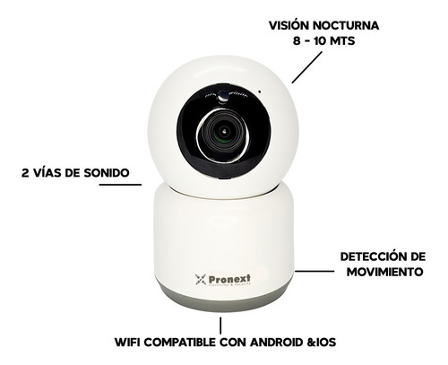 Camara Wifi Pronext P/bebes 360 Full Hd Audio Bidireccional