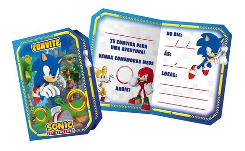 Imagem 1 de 2 de Sonic Convite Festa Aniversário