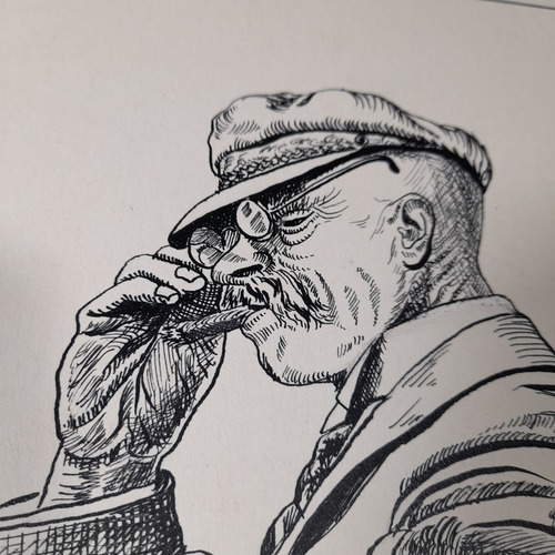 Imagem 3 de 7 de Pintura Desenho Nanquim Bico De Pena Datado 1953 Antigo