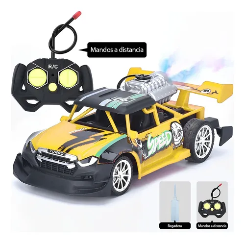 Coche Teledirigido Con Luces Y Spray, Juguetes Para Niños