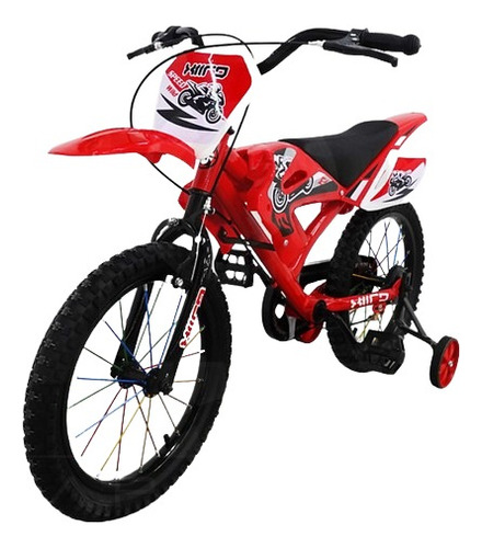 Bicicleta Para Niños Rodada 16 Tipo De Carreras Motocross Color Rojo Tamaño Del Cuadro Chico