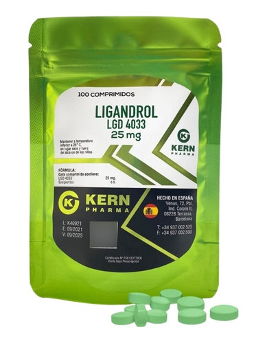 Sarms Ligandrol Kern Pharma 100 Comprimidos 25mg.