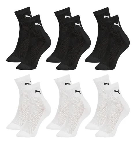 Kit 6 Pares Meias Puma Cano Médio Esportiva Algodão Original