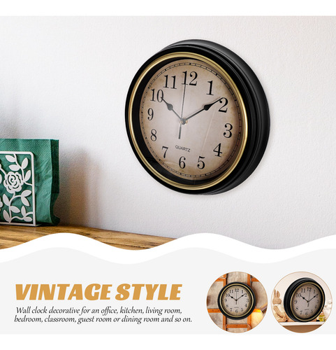 Reloj De Pared Redondo, Silencioso Y Que No Hace Tictac, Vin