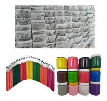 Comprar 100 Pellon Para Colorear+20 Pinturas De 250  Ml+30 Pinceles.