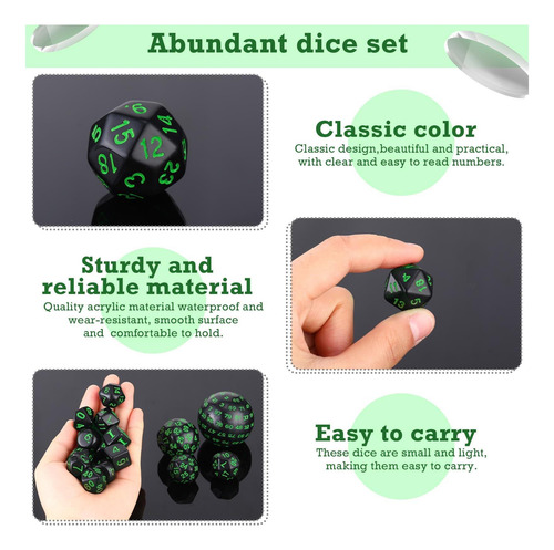 Juego Completo De Dados Poliedrales Civaner D3-d100, 15 Unid