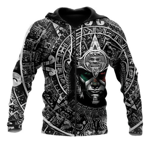 Sudadera Con Capucha Aztec Warrior Sudadera Mexicana Hombres