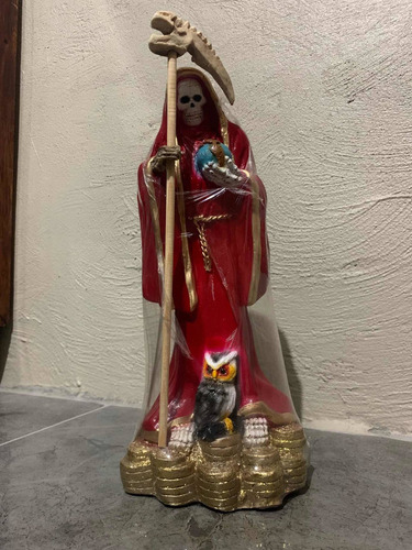 Figura Santa Muerte Roja Y Azul / 30cm