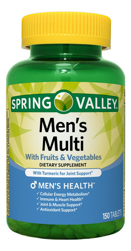 Comprimidos masculinos Spring Valley Multi 150 com sabor sem sabor