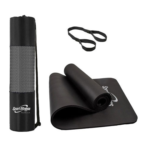 Mat Yoga Pilates Fitnessfunda Transportadora 6mm - Negro