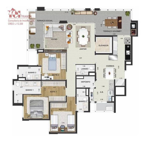 Imagem 6 de 19 de Cobertura Com 3 Dormitórios À Venda, 239 M² Por R$ 2.300.000,00 - Jardim - Santo André/sp - Co0592