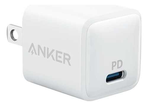Cargador Anker | Powerport Pd Nano | Potencia 20w | Certificado Made For iPhone Mfi | Carga Rápida | Power Delivery - Blanco