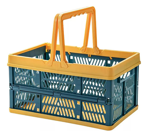 Cesta De Compras De Plástico Plegable Con Asa Para