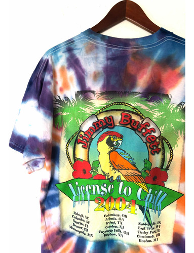 Playera Tie Dye Vintage Jimmy Buffett Llamativa 2004 Tour L (Usado)