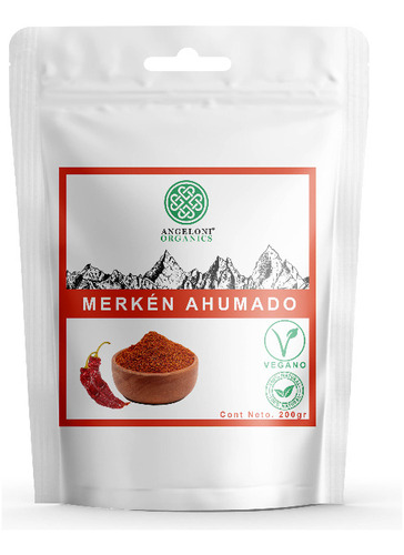 Merkén Ahumado 200g Angeloni Organics Vegano 100% Natural