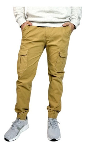 Pantalon Cargo Hombre Con Puño Y Elastico Cintura R66