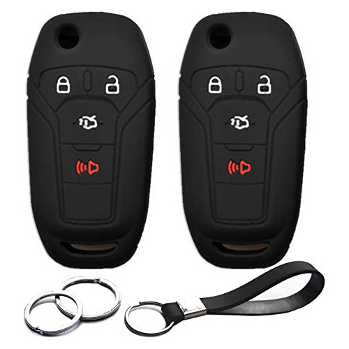 **2 Piezas Compatibles Ford Fusion Flip 4 Botones Funda...