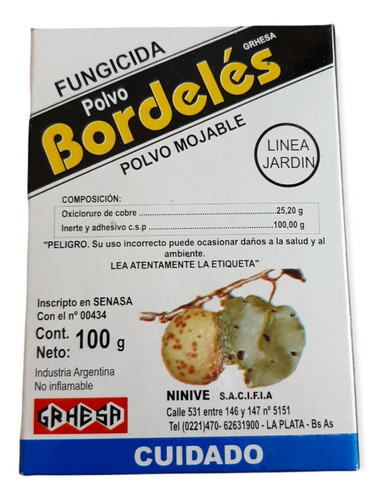 Bordeles Fungicida Polvo Mojable Oxicloruro De Cobre 100gr