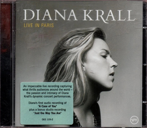 Cd Diana Krall Live In Paris-jazz