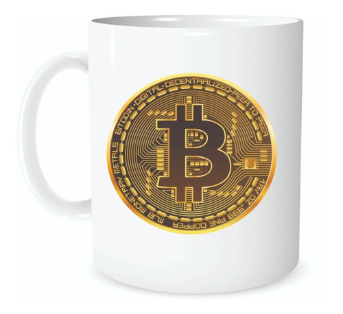 Taza Cerámica Personalizada Bitcoin Moneda Digital Cripto