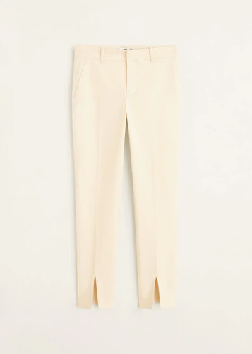 Pantalón Beige Con Aberturas Parte Inferior | Mango Talla 1