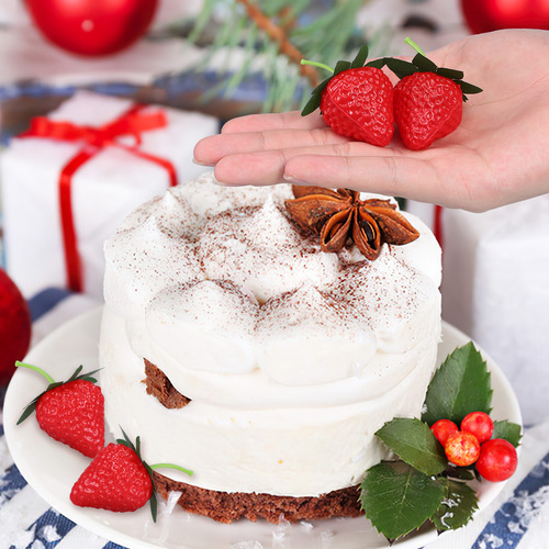 50 Unidades De Fresas Artificiales, Fresas Falsas