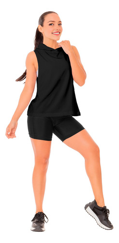 Camiseta Sin Mangas Mujer Con Capucha Tank Top Algodón