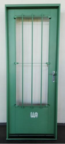 Puerta Exterior Seguridad Chapa Y Reja En Hierro (10/3 Ø)