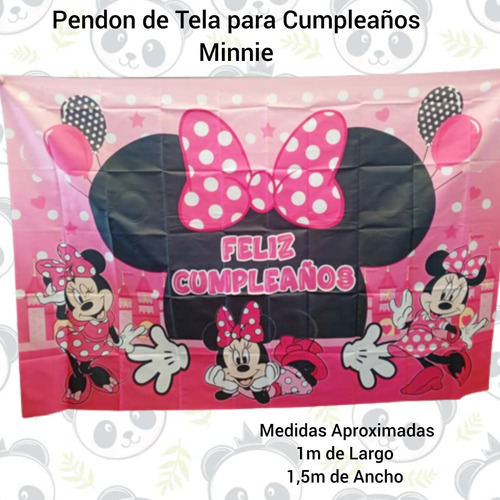 Pendon Pancarta De Tela Decorativo Para Cumpleaños Minnie