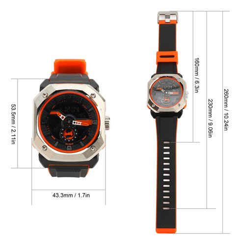 Reloj Deportivo Impermeable Para Hombre Con Doble Pantalla L