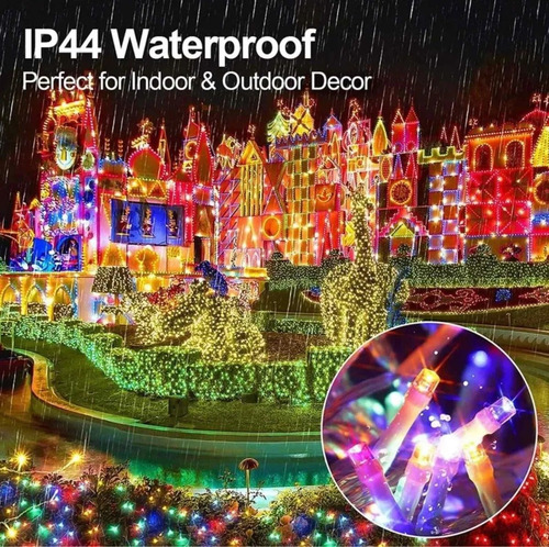 Imagen 3 de 9 de Pack X3 Luces Solar Navidad Guirnalda 10 Metros 100 Led Mult