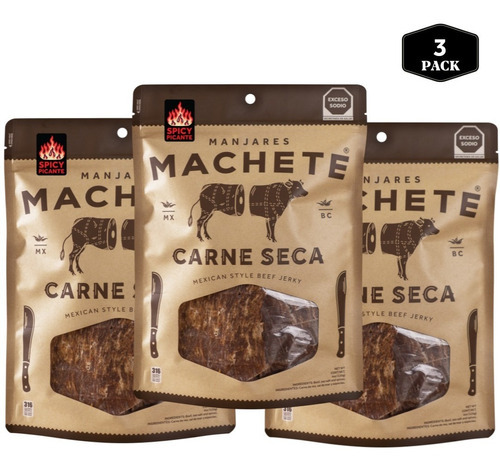 Carne Seca Manjares Machete Picante 120g. (pack De 3 Pzs)