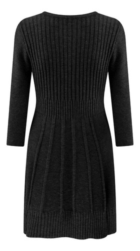 Vestido Holgado Con Cuello En V Para Mujer, Tejido De Manga
