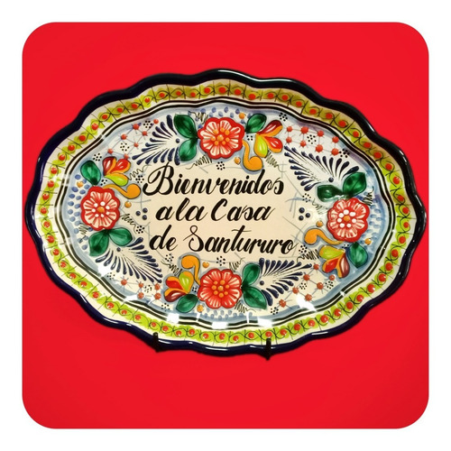 Imagen 5 de 9 de Charola Concha D Talavera Poblana 37x27 Cm Personalizada Chr
