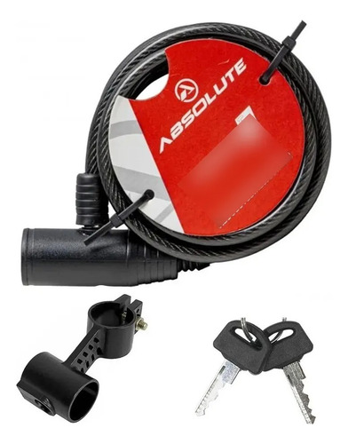 Cadeado Anti Furto Abolute Espiral 1.5mx12mm Com Chave