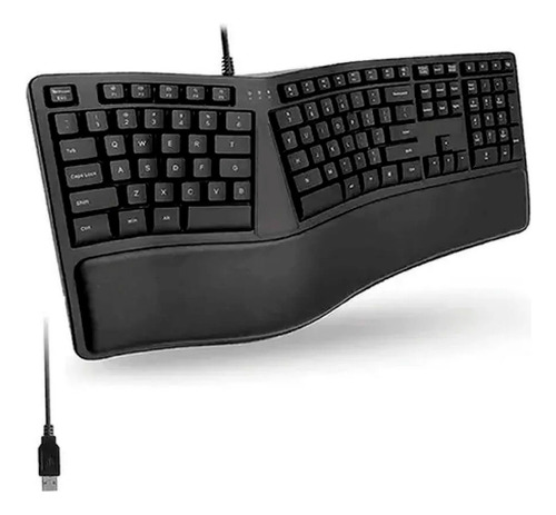 Teclado Ergonómico Usb Startec Alámbrico Con Descansamuñecas