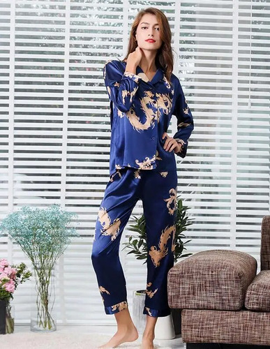 Conjunto De Pijama De Satén De Seda Para Pareja, Pijama De M