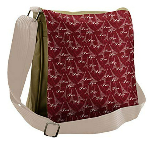 Bolso De Mensajero - Ambesonne Eiffel Bag, Romantic City Of 